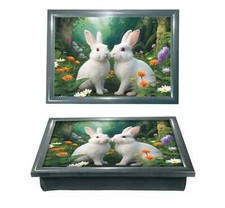 Rabbits Love Lap Tray Wooden