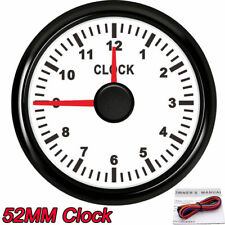 2" 52mm Clock Gauge With Red LED Backlight Waterproof for Marine Boat Car Truck