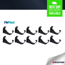 10 x FLOPLAST RK1BL 112MM HALF ROUND GUTTER BRACKETS | FASCIA BRACKET - BLACK
