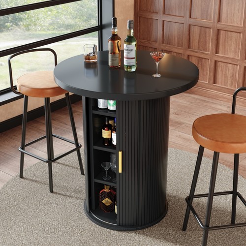 Round bar table - table, storage