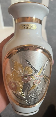 Beautiful gold chokin vase 24k - vase,