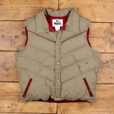 Vintage Woolrich Outdoor Gilet L 90s Down Puffer Vest Beige