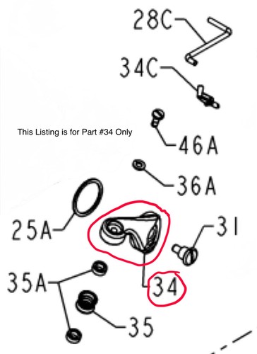 Penn reel part - penn, 34-t2s5g