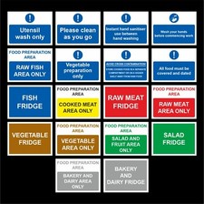 Café & Restaurant Hygiene Stickers – Vinyl Food Safety Prep & Fridge Signs