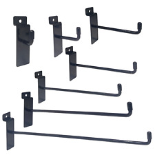 BLACK SINGLE PRONG HOOK SLATWALL HOOKS ACCESSORY SHOP DISPLAY (5,10,25,50,100)