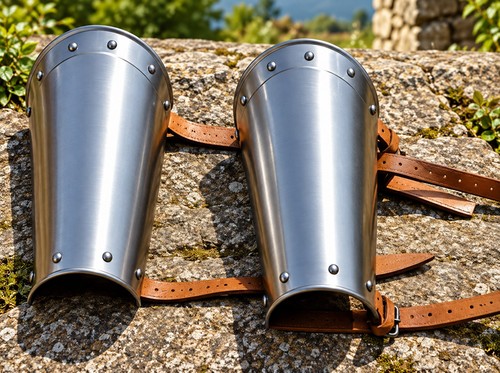 Medieval steel arm armour pair - armour,
