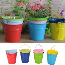 6 Pcs Iron Hanging Flower Pots Balcony Garden Pots Wall Planters Metal Buckets