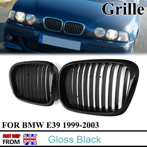 Pair gloss black front kidney - black,