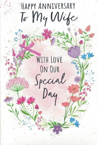 Large happy anniversary card - happy,