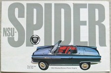 NSU SPIDER WANKEL ROTARY PISTON ENGINE Car Sales Brochure c1965 #DW 21 33 350 63