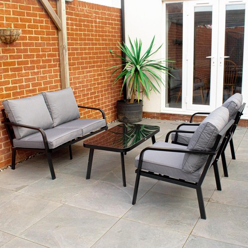 Aluminium garden furniture set - aluminium,