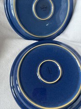 2  Used BLUE Denby  Imperial Blue Dinner Plates 26cm