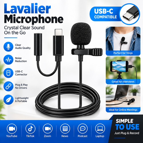 Usb lavalier lapel - usb-c,