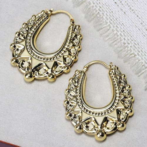 9ct gold gypsy style - 9ct, creole