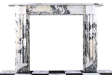Double-Slip Georgian Bullseye in Italian Arabescato Marble Fireplace Surround
