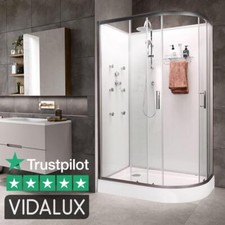 Vidalux 1200 x 800 Left Shower Cabin White UK's #1 Fast build Enclosure No Leaks