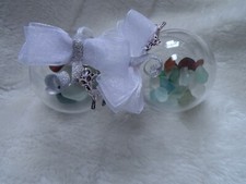  Christmas tree baubles / sea glass/ tree decoration/ driftwood tree ornaments 