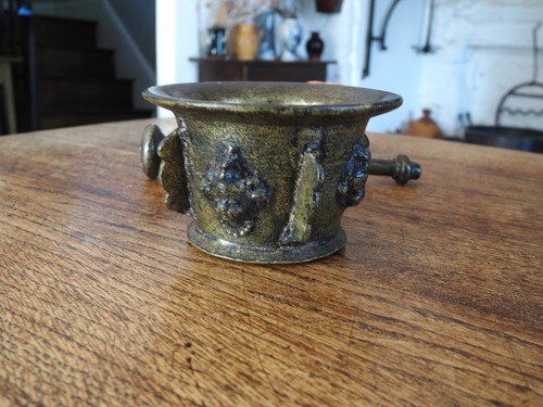 17th century bronze mortar - century,