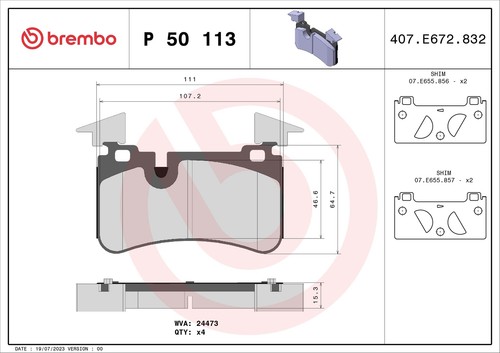 Brake pad set disc - pad,