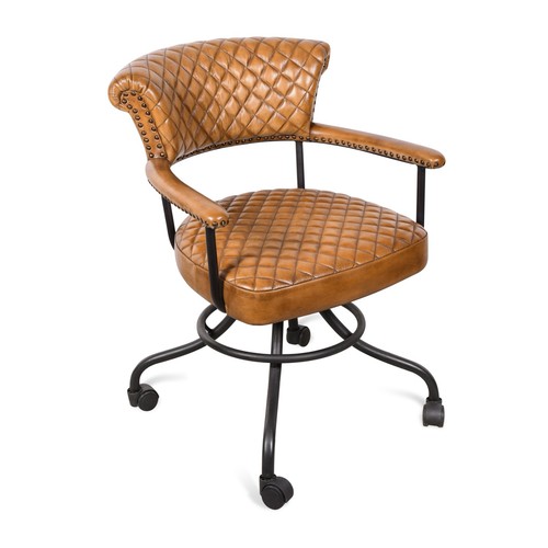 Genuine leather office desk - leather,
