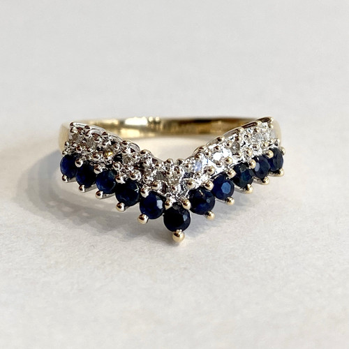 Sapphire diamond ring 9ct - sapphire,