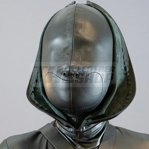 Leather bondage hood - hood, mask