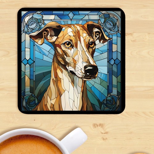Pet dog coaster stained - pet, glass