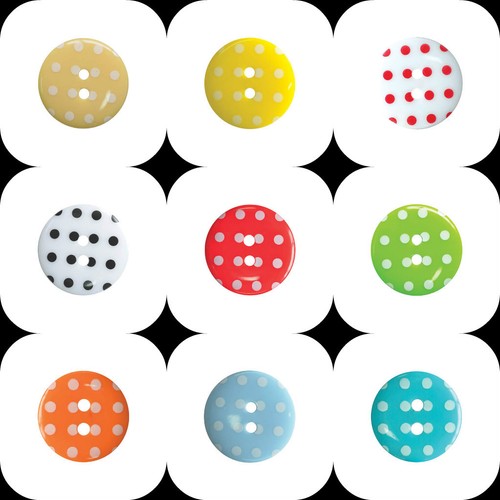 Round dotty fine style buttons - round,