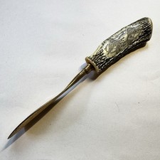 Vintage Brass Shoehorn With Carved Handle Eagle Indigenous American