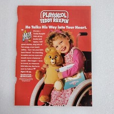 Vintage Print Ad Playskool Teddy Ruxpin little girl wheelchair 8x10 1993