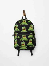 Kermit the Frog Pattern Backpack, Muppets Green Cartoon Bag for Fans