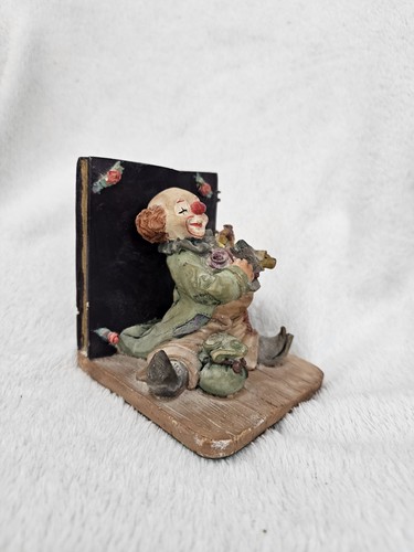 Vintage resin clown bookend - vintage,