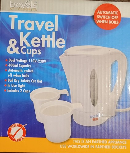 Mains travel kettle with cups - mains,