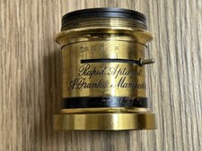 A Franks, Manchester, Rapid Aplanat Brass Half Plate Lens