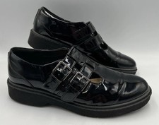 Clarks Alexa Agnes Shoes Black Patent Chunky Heel Size UK 6 EU 39 Std