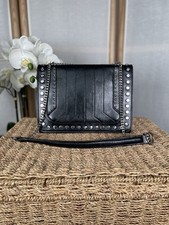 Zara black leather studded