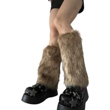 Womens Furs Leg Warmers Furs Furry Fuzzy Leg Covers Boot Winter Boot Cuffs Cover