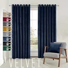 Crushed Velvet Curtains Pair