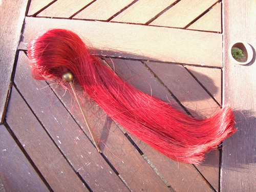 Original red horse hair plume - red,