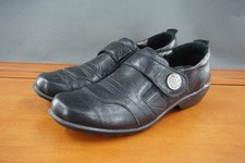 Romika Shoes Womens 10 US / 41 EUR Black Leather Slip On Mary Jane Hook Loop