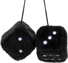 1 Pair 3” Black Fuzzy Plush
