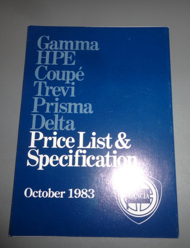 Lancia price list - lancia, &