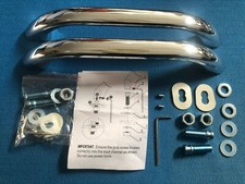 2x standard steel bath handles grips 225mm long 190mm centers chrome solid brass