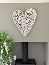 Large White Wicker Heart- 86cm