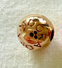Genuine Silver Rose Gold Plated Pandora Logo Ball Clip Charm ALE R 781015