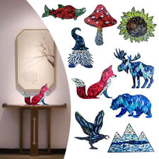 Stained Glass Mountain Range Mosaic Kit Handmade Crafts Fox Mushroom Acrylic Kit