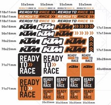 Foglio Adesivi Decalcomanie Ktm Ready To race Arancione Moto Cross Enduro Adv