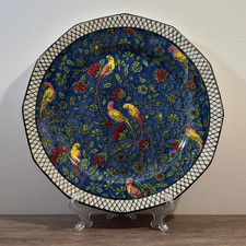 Antique Royal Doulton Plate D4031 Persian Chintz Parrot Octagonal 21.3cm