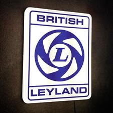 BRITISH LEYLAND ILLUMINATED LED LIGHT BOX WALL SIGN GARAGE GAS OIL MINI AUSTIN