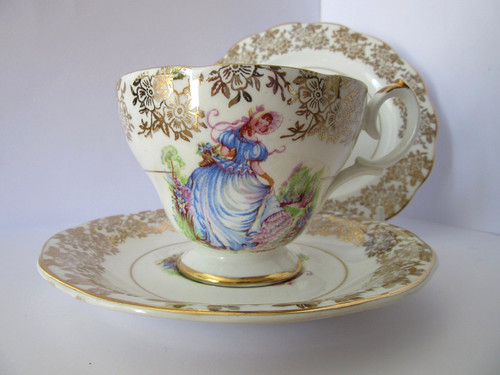 Gilded blue crinoline lady - blue,